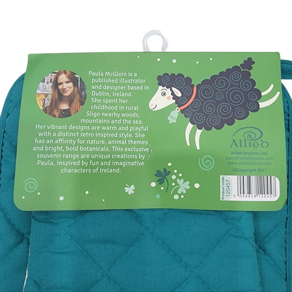 NWT Enchanting Ireland Sheep Tea Towel Oven Mitt Pot Holder Combo Irish … - Picture 5 of 15